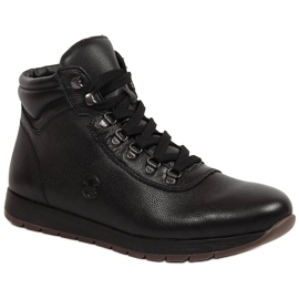 Stivali alti da uomo neri in pelle isolata Rieker 18301-00 nero