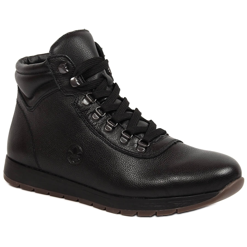 Stivali alti da uomo neri in pelle isolata Rieker 18301-00 nero