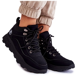 Scarpe da trekking calde da donna Otto nere Trappers nero
