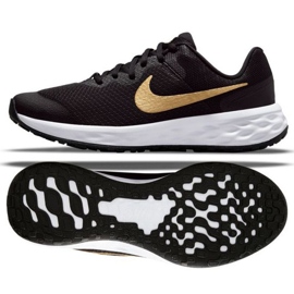 Nike Revolution 6 Jr DD1096 002 scarpe da corsa nero d'oro