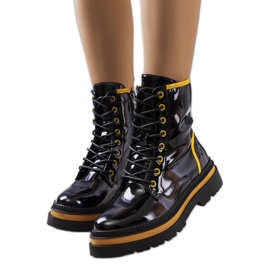 PA1 Stivale Edaline laccato nero giallo
