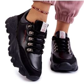 Sneakers da donna sulla piattaforma Cross Jeans KK2R4073C nero