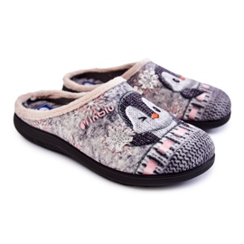 Ciabatte da casa da donna Penguins Inblu EC-81-025 Grigio beige