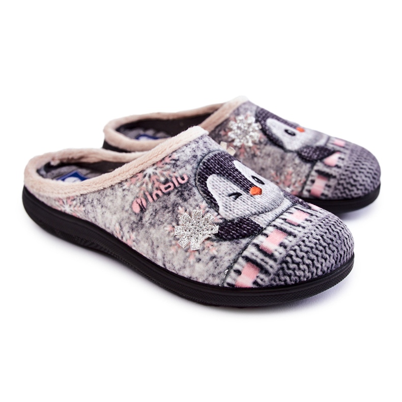 Ciabatte da casa da donna Penguins Inblu EC-81-025 Grigio beige