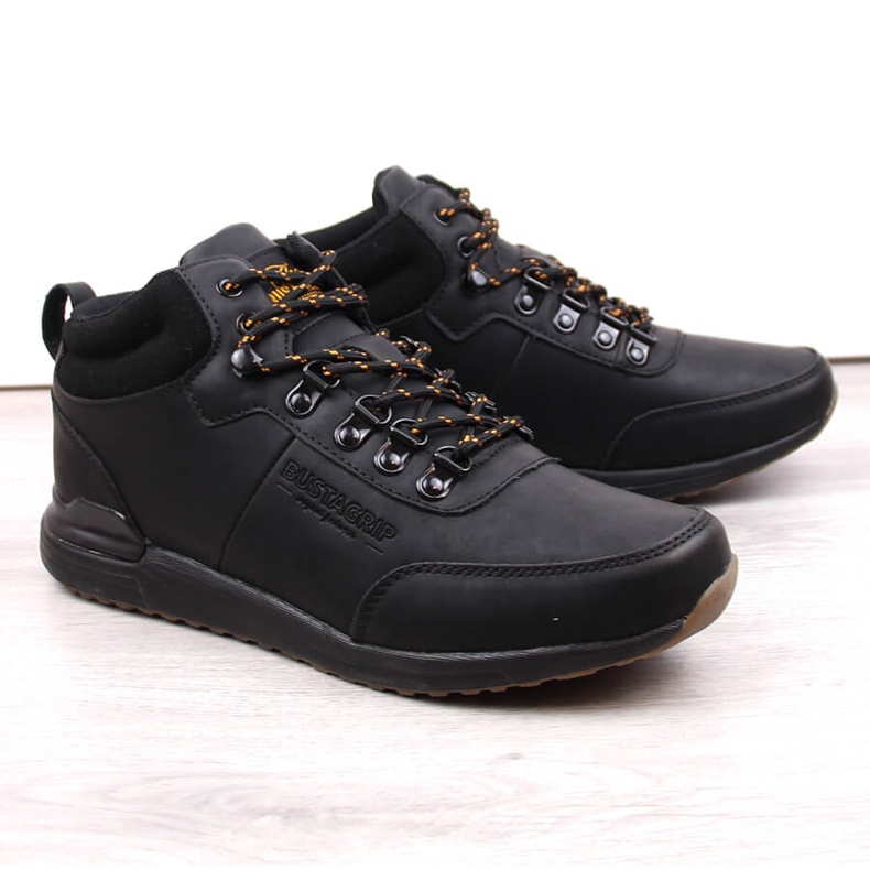 Scarpe da uomo in pelle nera Jogger Bustagrip nero