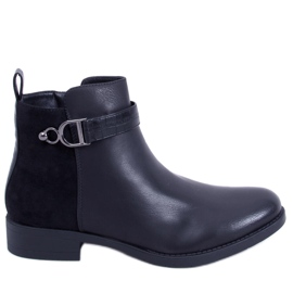 BM Stivaletti Chelsea da donna in pelle scamosciata e pieno fiore, Amil Black nero