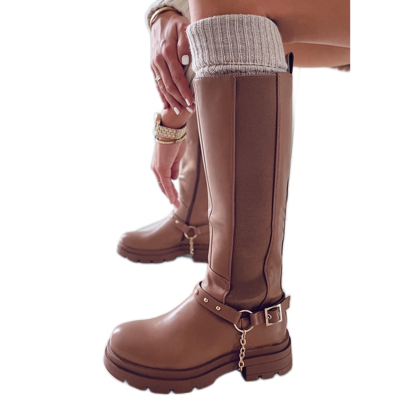 BM Stivali da equitazione da donna Yuna Camel marrone