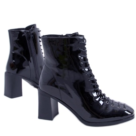 BM Stivaletti con tacco alto, laccati Aubrey Black nero