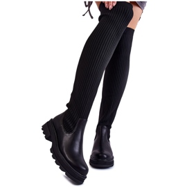 PA1 Calzini da donna sopra gli stivali al ginocchio Glorie Black nero