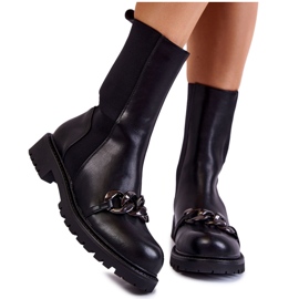 PA1 Stivali Slip-On Da Donna Con Catena Nera Maliya nero