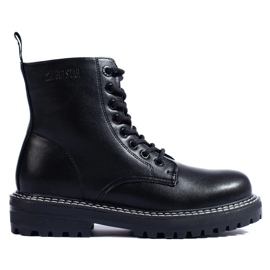 Stivali stringati da donna neri Big Star KK274538 nero