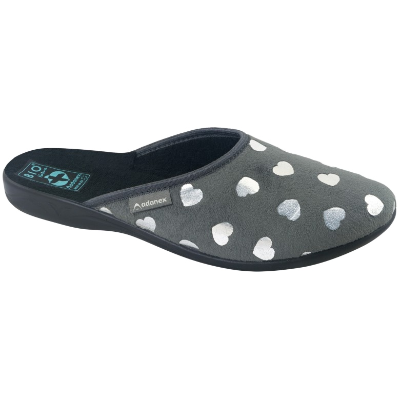 Ciabatte Da Donna Con Cuori BIO Adanex 27938 Grigie grigio