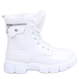 BM Stivali stringati piatti Bravery White bianca