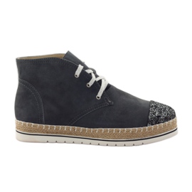 Espadrillas di pelle da donna, grigio/argento, Neścior