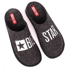 Ciabatte da casa da uomo in feltro di lana Big Star KK176003 nero