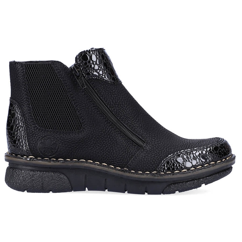 Comodi stivali da donna con imbottitura nera Rieker 73355-00 nera nero
