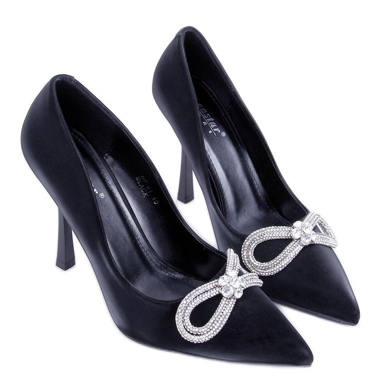Tacchi eleganti con pietre Sugar Black nero