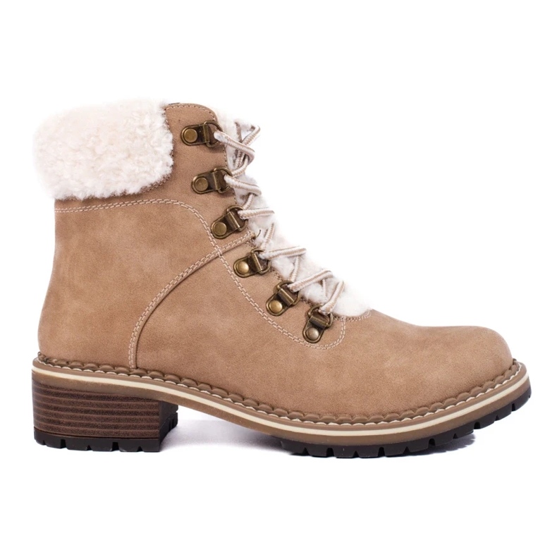 Stivali da donna in montone beige