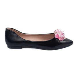 Ballerine da donna nere con cristalli nero