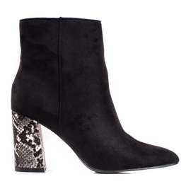 Stivali da donna Shelovet con tacco decorativo nero