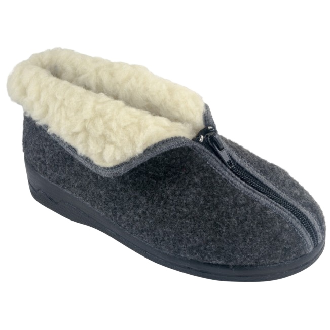 Pantofole in feltro isolanti Adanex 26844-FBP7FU Grigio
