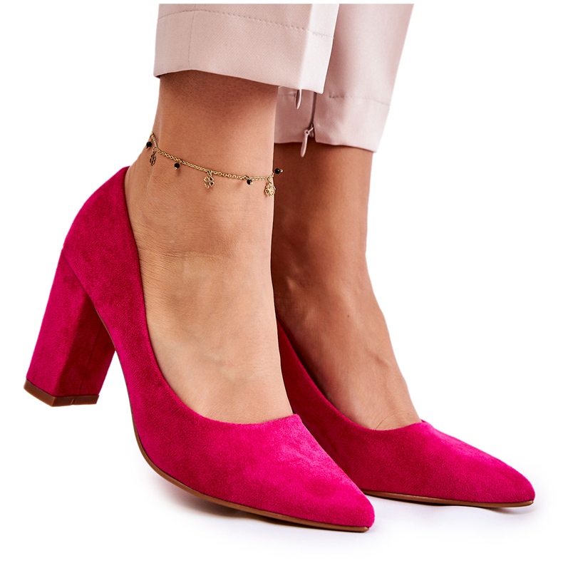 PS1 Décolleté Classiche In Pelle Scamosciata Su Un Bar Fucsia Kendra rosa