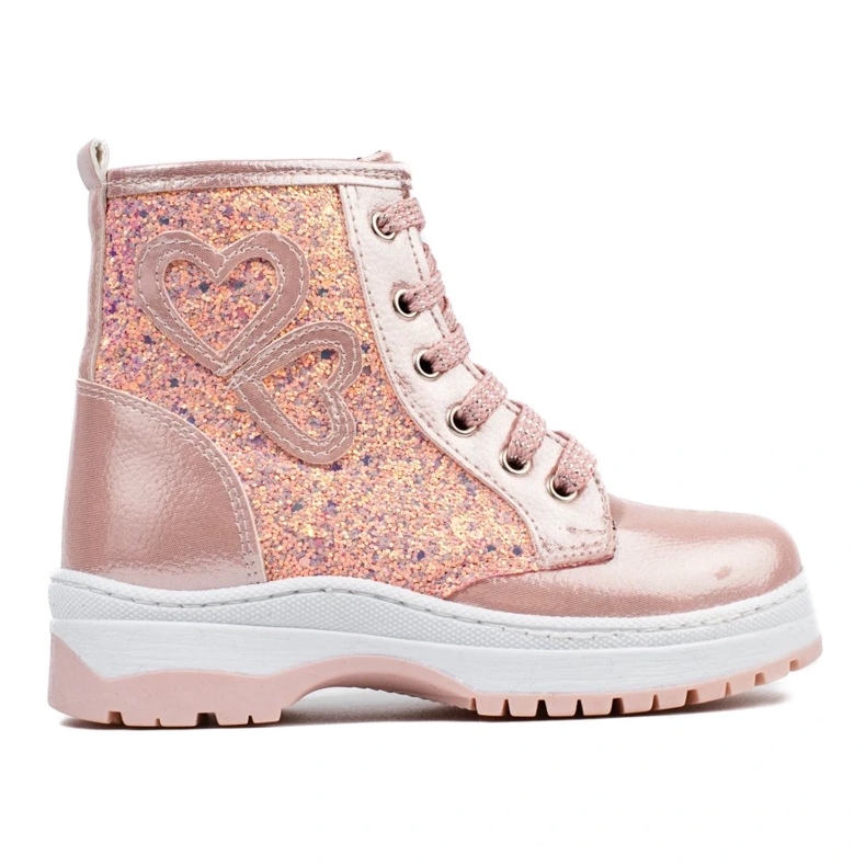 W. Potocki Stivali da bambina con Potocki glitter rosa