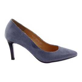Décolleté a scacchi Espinto 542 da donna nero blu grigio