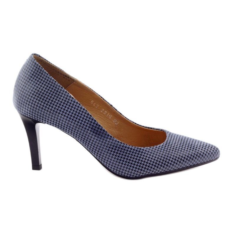 Décolleté a scacchi Espinto 542 da donna nero blu grigio
