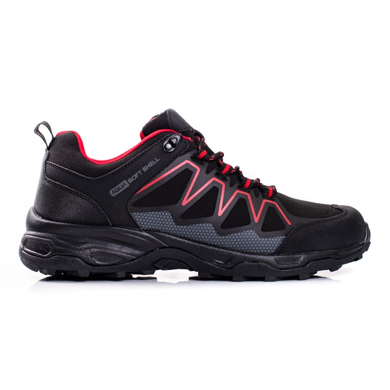 Scarpe da trekking da uomo DK nere e rosse nero