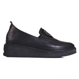 Scarpe Shelovet da donna in pelle nero