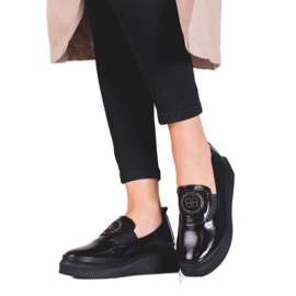 Scarpe Shelovet da donna in pelle nero