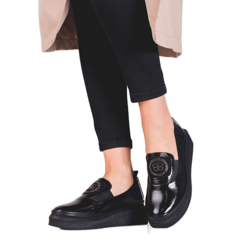 Scarpe Shelovet da donna in pelle nero