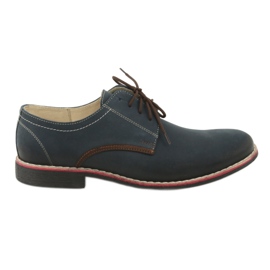 Moskała Scarpe da uomo in pelle 761 blu navy moskła