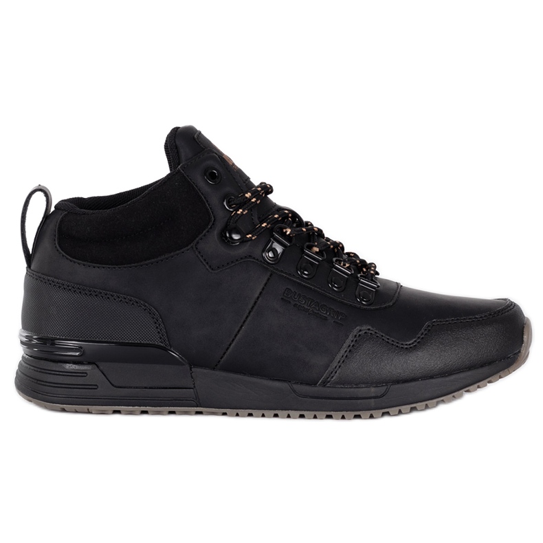 Scarpe da uomo in pelle nera Jogger Pro Bustagrip nero