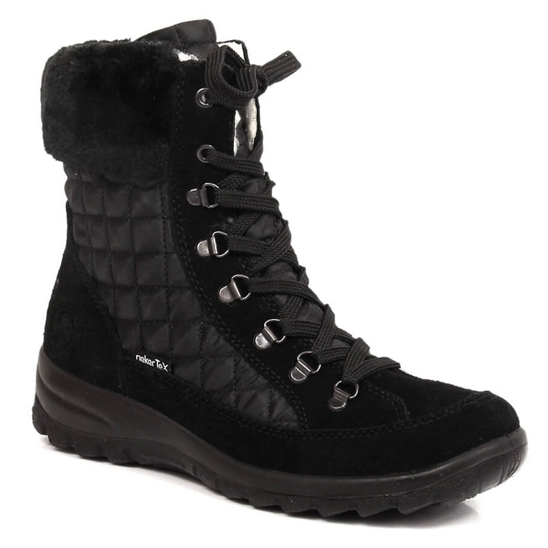 Doposci da donna in pelle impermeabile Rieker L7141-00 nero