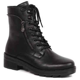 Comodi stivali da donna in pelle neri isolati Rieker X0500-00 nero