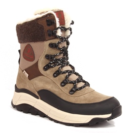 Doposci da donna in pelle impermeabile Rieker Revolution W0066-64 beige