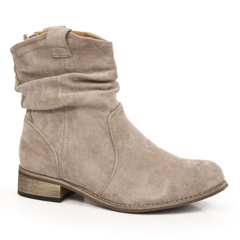 Camoscio da donna, stivali da cowboy caldi, Jezzi beige