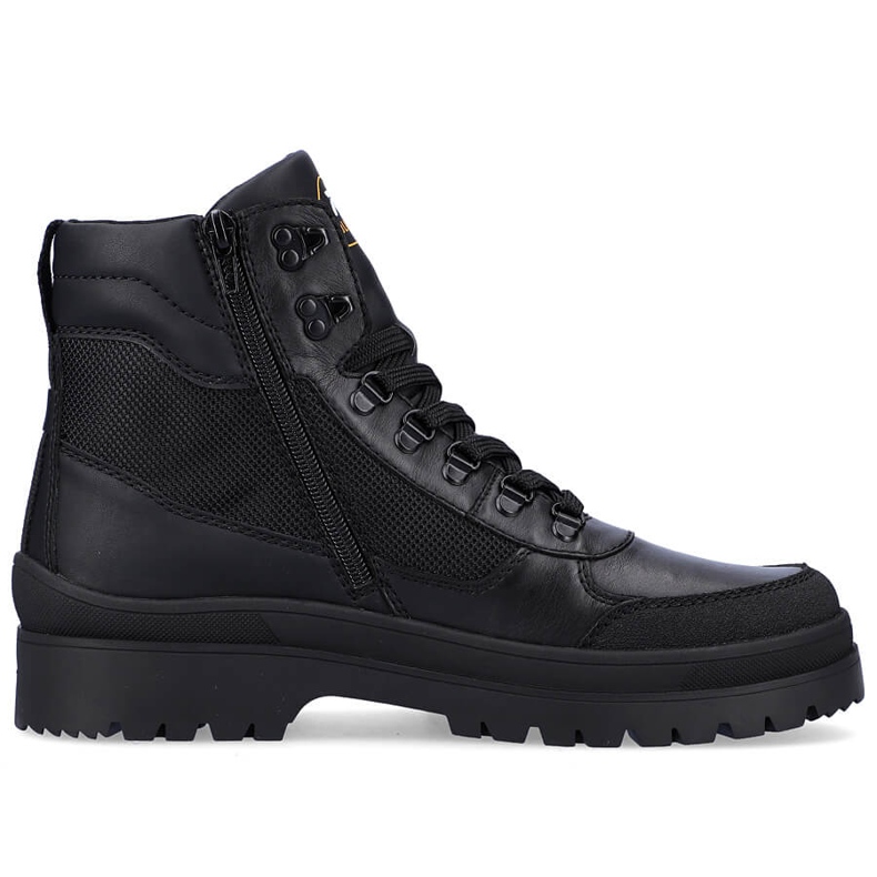 Scarpe da uomo in pelle impermeabili Rieker Revolution U0270-00 nero