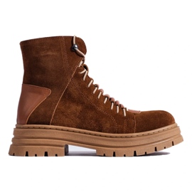 Stivali in pelle marrone