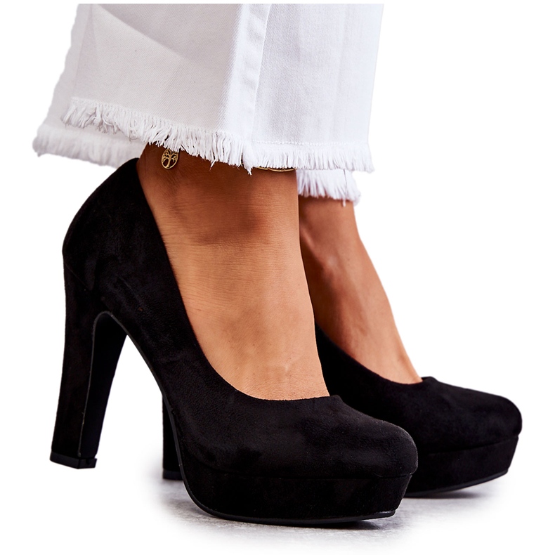 WS1 Décolleté Classiche In Pelle Scamosciata Sui Tacchi Soro Nero