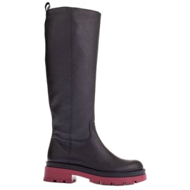 Marco Shoes Stivali trapper con tomaia regolare nero