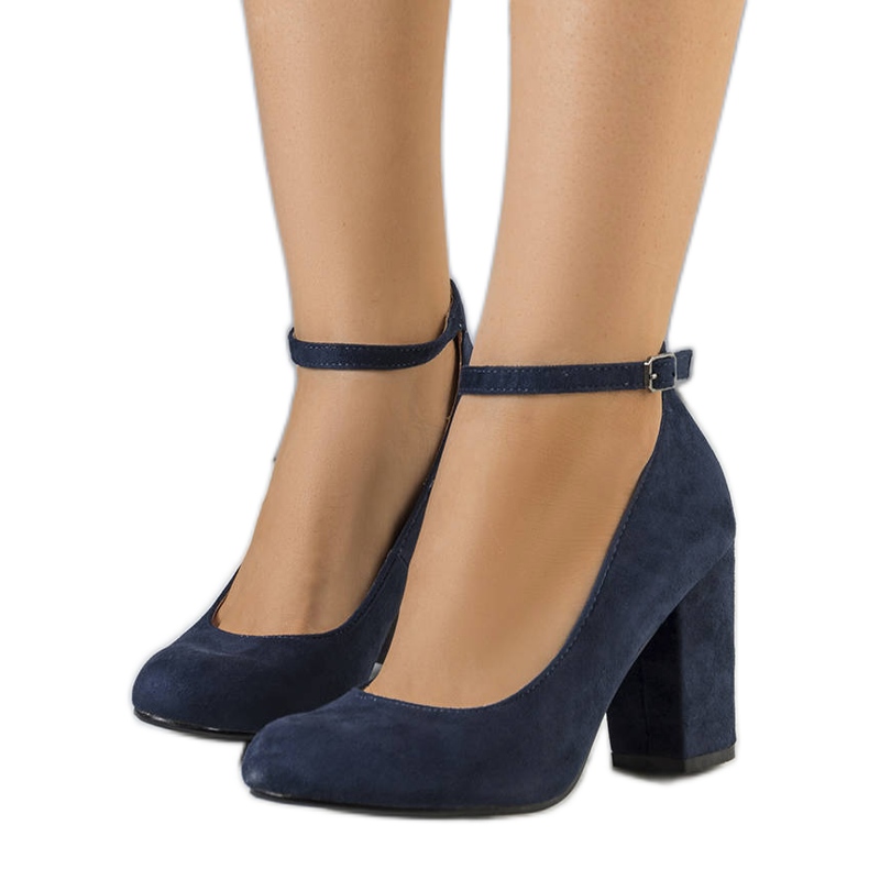 Décolleté blu navy con cintura di Norrie