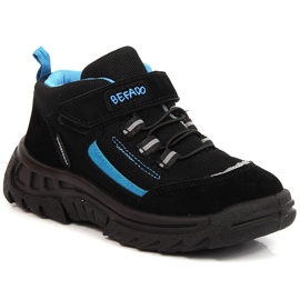 Scarpe da trekking alte da bambino impermeabili nere Befado 515X002 nero blu