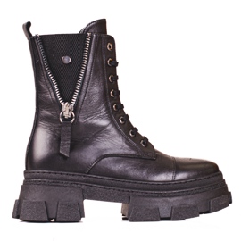 Borse da donna in pelle con cerniera decorativa Shelovet nero