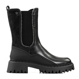 Stivaletti Chelsea alti realizzati in ecopelle nero