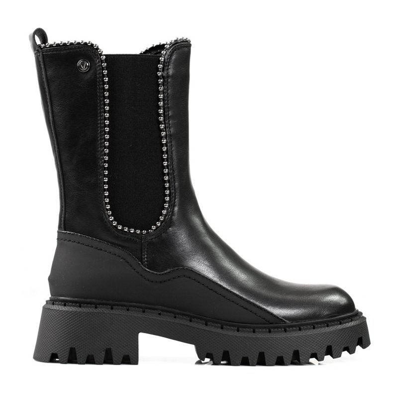 Stivaletti Chelsea alti realizzati in ecopelle nero