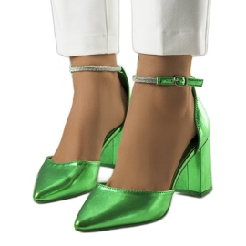 Décolleté verdi con zirconi Leighton verde