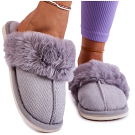 Ciabatte Calde Da Donna Con Pelliccia Franco Grey grigio
